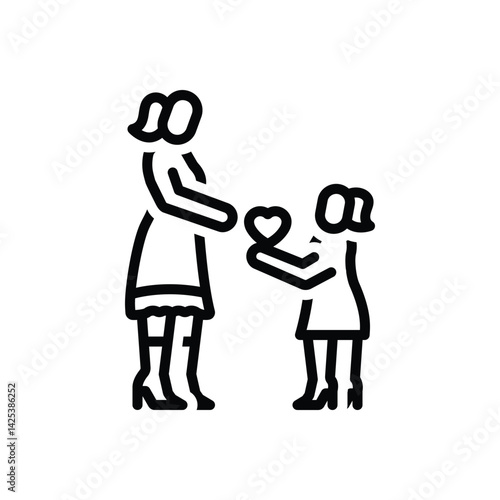 Black line icon for loving