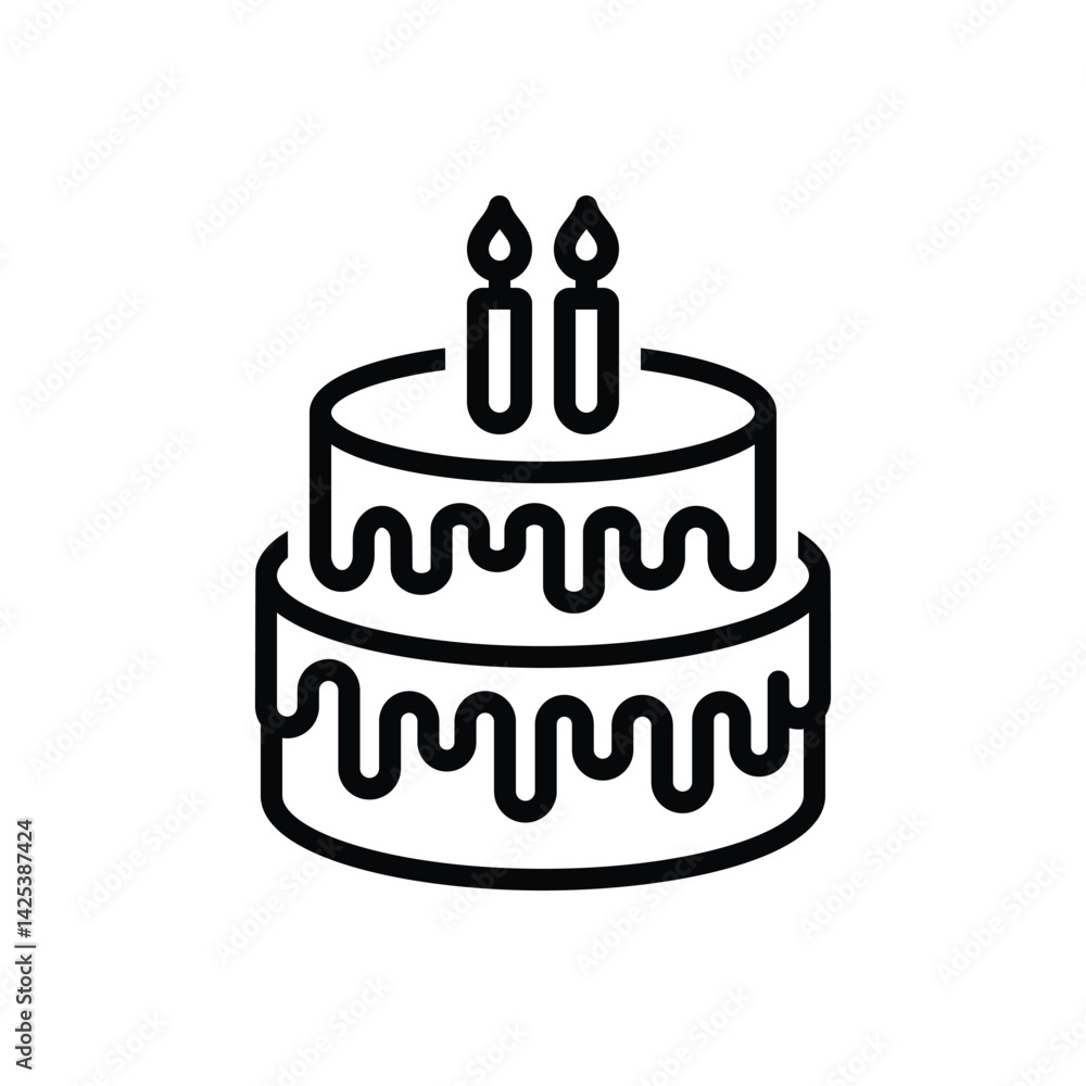 Black line icon for cake Black line icon for cake