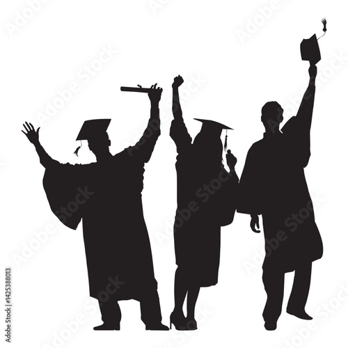 Graduation Silhouette Illustration