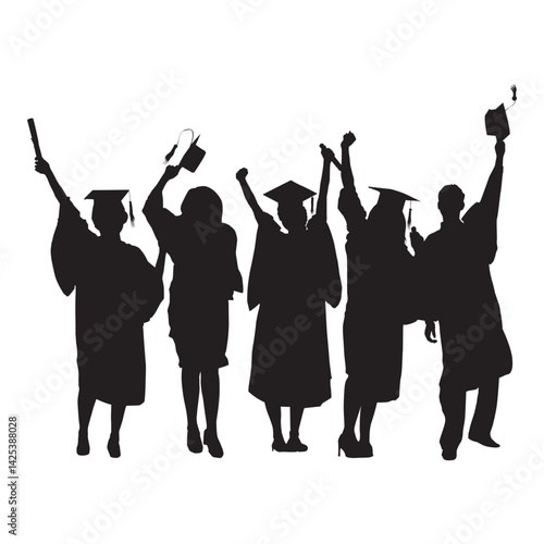 Graduation Silhouette Illustration