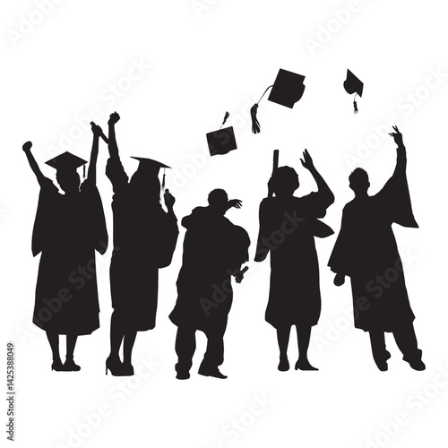 Graduation Silhouette Illustration