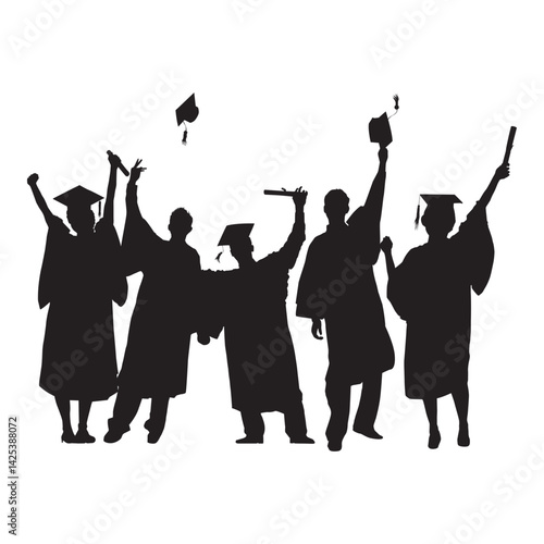 Graduation Silhouette Illustration