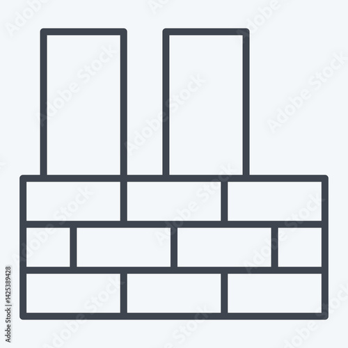 Icon Building Construction. related to Civil Engineering symbol. line style