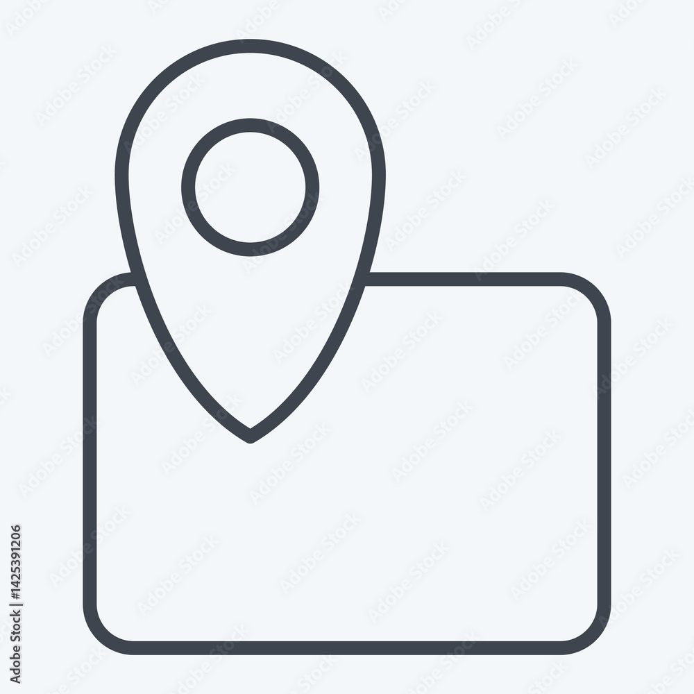 Icon Map. related to Civil Engineering symbol. line style. design editable Icon Map. related to Civil Engineering symbol. line style. design editable