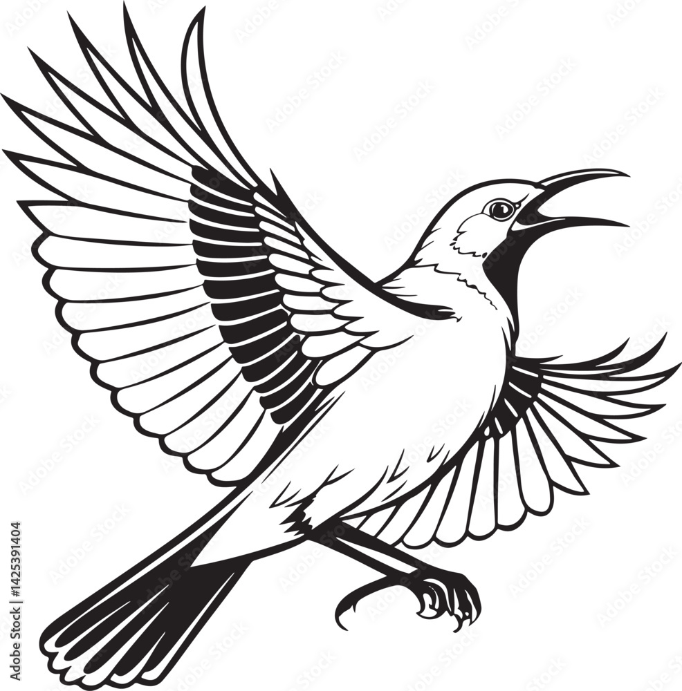 Obraz premium Crimson Sunbird silhouette vector illustration