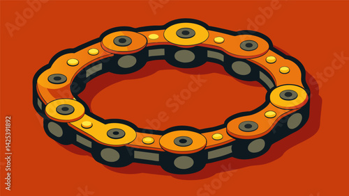 A chunky bracelet created from repurposed bicycle chains.. Vector illustration