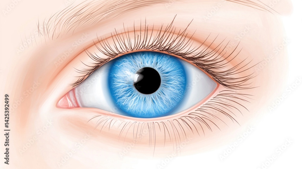 A Captivating Close-Up of a Vivid Blue Eye A Captivating Close-Up of a Vivid Blue Eye