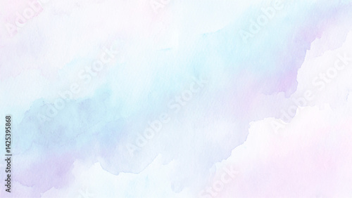 Soft pastel watercolor texture in pink and blue tones, Soft Cloud sky subtle background pastel gradient color for sky cloud nature abstract background. Blurred pastel gradient illustration