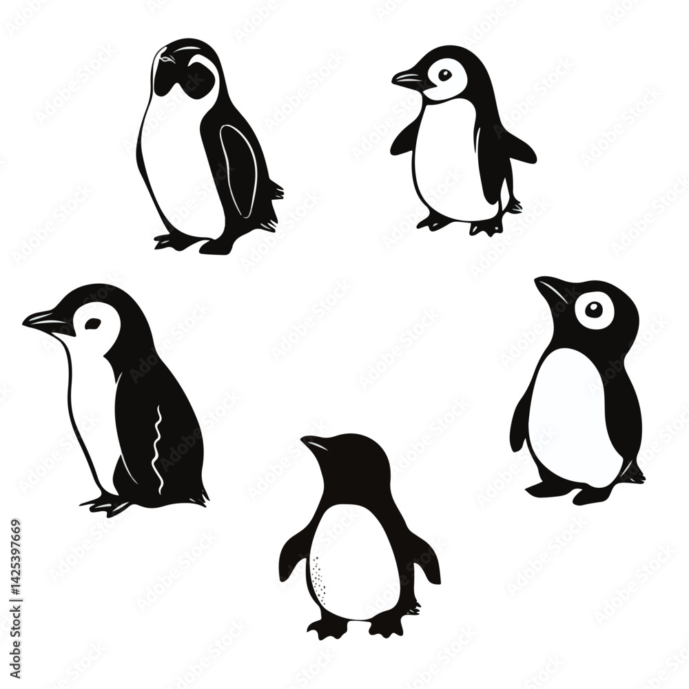 Obraz premium penguin, animal, vector, transparent background, various