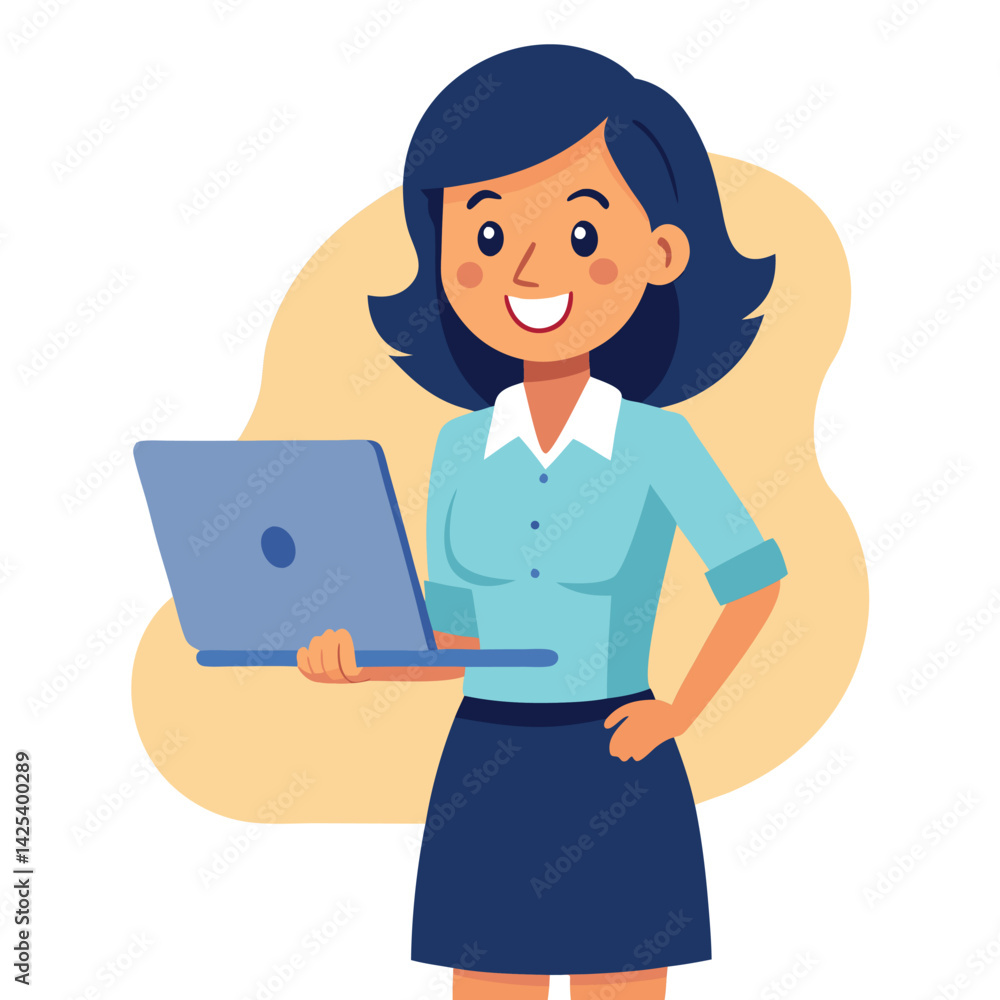 business woman with laptop beauty, communication, one business woman with laptop beauty, communication, one