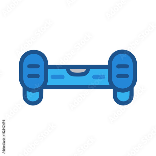 Blue level icon on black background, building tool