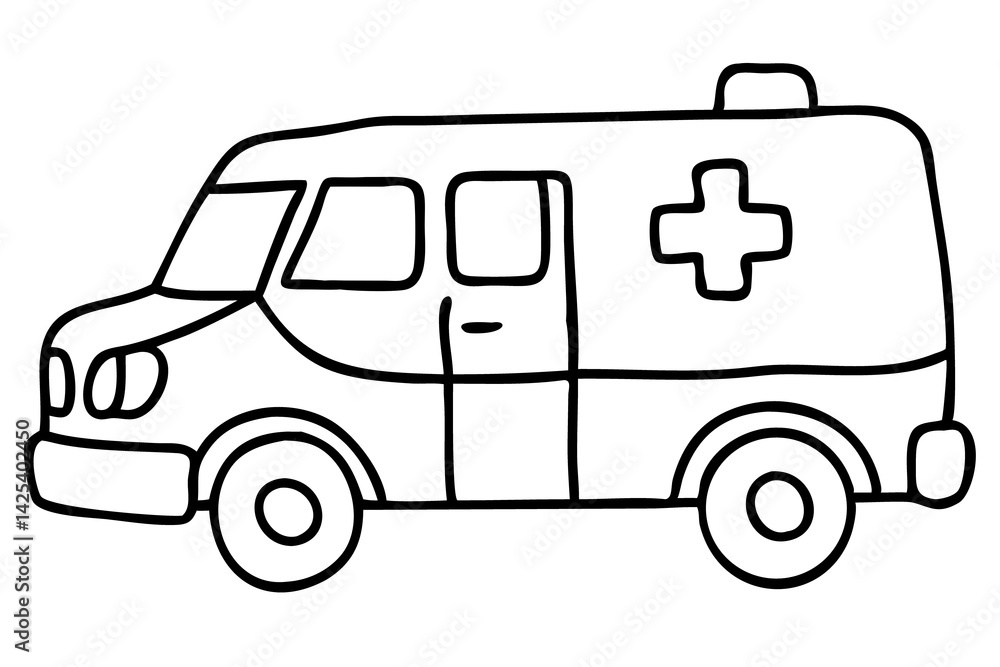 Ambulance Vehicle Illustration for Emergency Services Graphics, Healthcare Icons, Medical Transportation Design Ambulance Vehicle Illustration for Emergency Services Graphics, Healthcare Icons, Medical Transportation Design