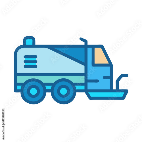 Ice resurfacer icon on black background, vector illustration