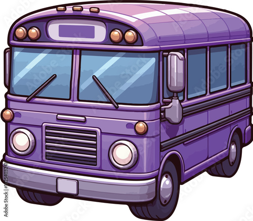 A minimalist 2D cartoon kind of bus
