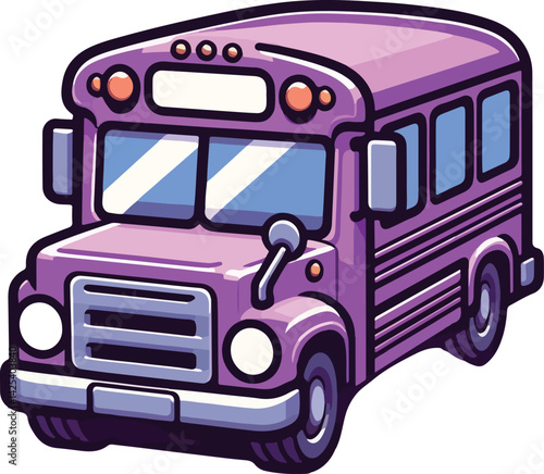 A minimalist 2D cartoon kind of bus