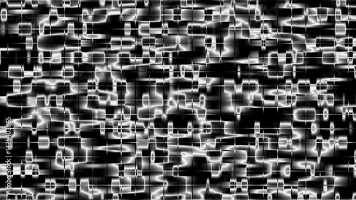 Digital futuristic mosaic technology background. Abstract moving light pixel block. Pixel dots in motion. Digital square block background