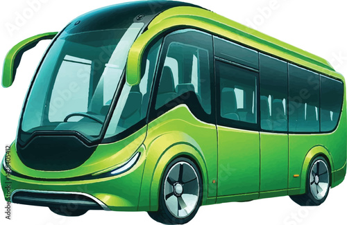A minimalist 2D cartoon kind of bus
