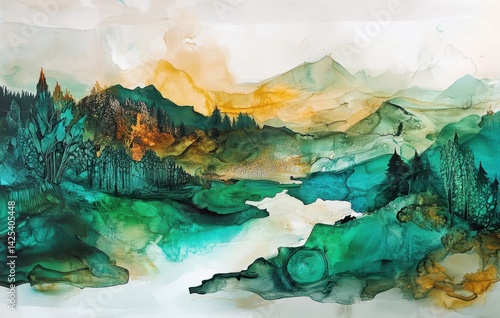 Mountainous landscape, rich colors
