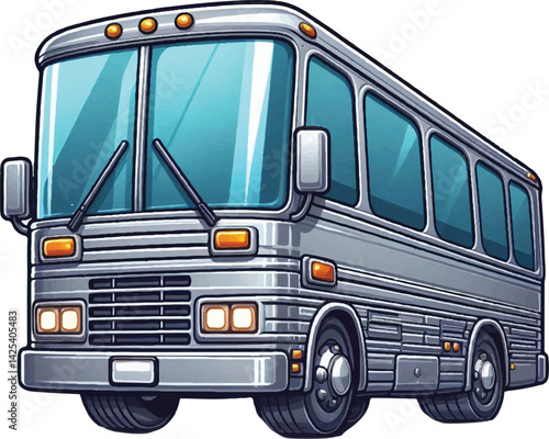A minimalist 2D cartoon kind of bus