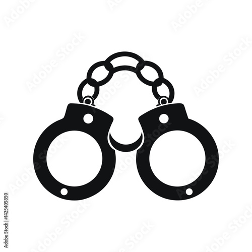 Handcuffs icon of silhouette vector illustration on white background