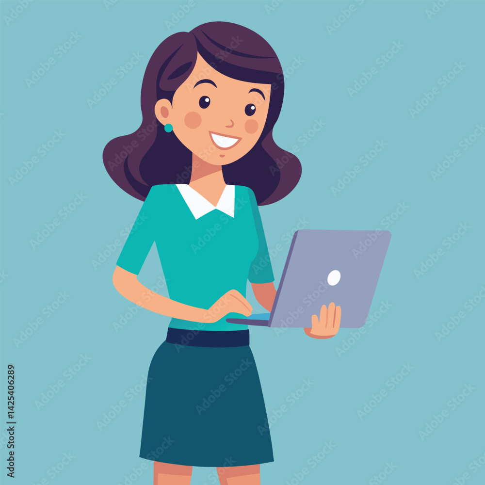business woman with laptop beauty, communication, one business woman with laptop beauty, communication, one
