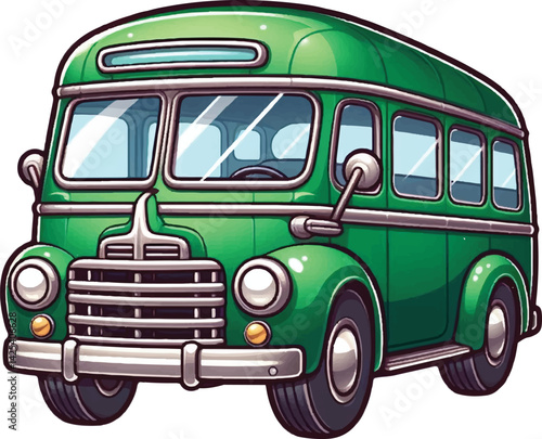 A minimalist 2D cartoon kind of bus