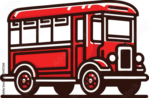 A minimalist 2D cartoon kind of bus