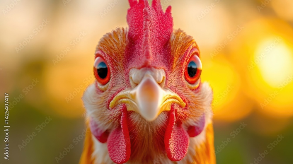 Close-up of a chicken's head Close-up of a chicken's head