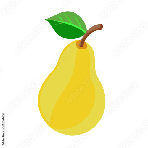 pear with leaf,  Juicy Pear Fruit Illustration