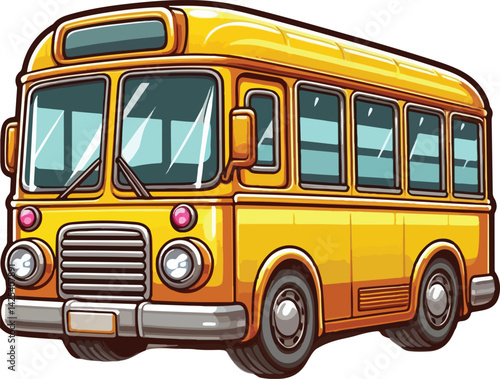 A minimalist 2D cartoon kind of bus