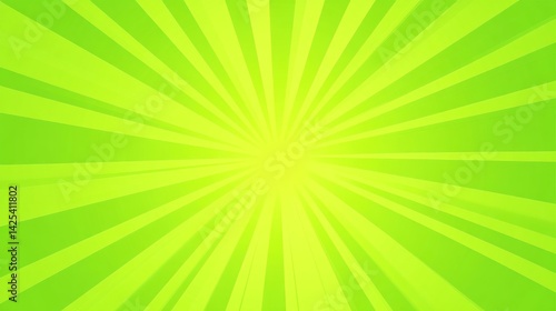 Bright, vibrant lime green radiating sunburst background