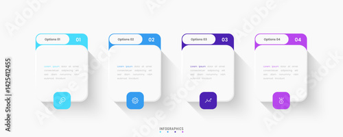 Vector Infographic label design template with icons and 4 options or steps. Can be used for process diagram, presentations, workflow layout, banner, flow chart, info graph.
