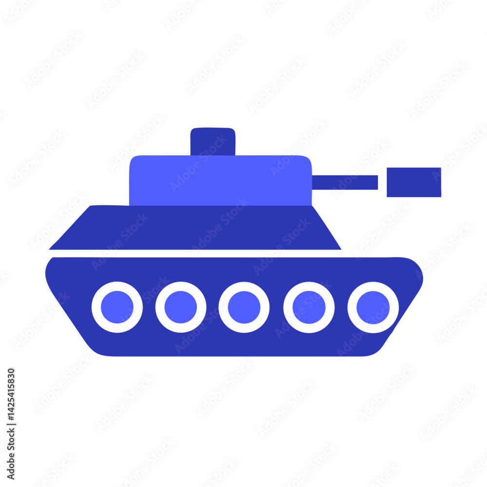 Blue Tank Icon on Black Background Illustration Blue Tank Icon on Black Background Illustration