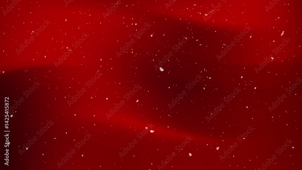 Red background with white specks of snow, perfect for winterthemed designs, holiday greetings, Christmas cards, and festive social media posts.