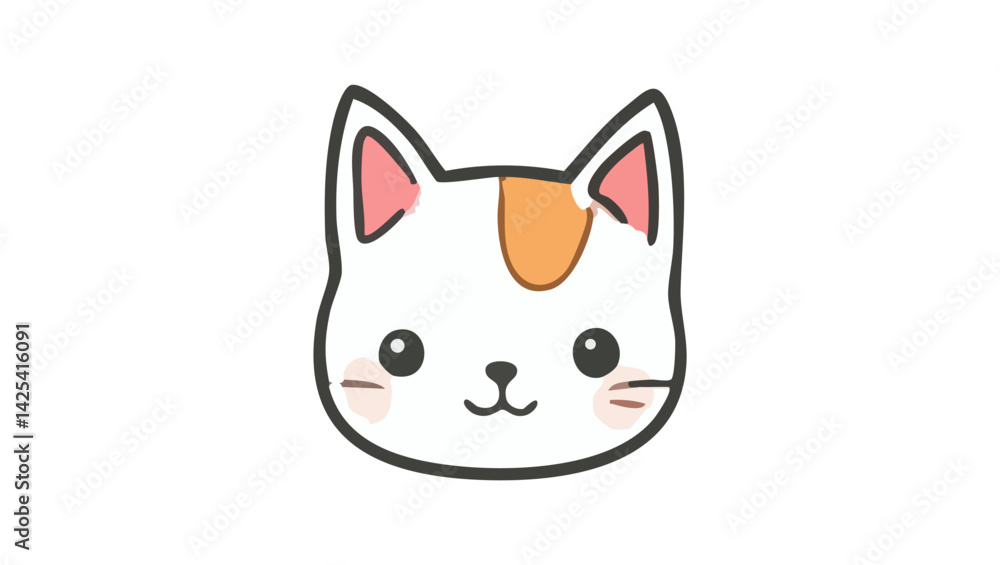 Obraz premium Cat Face with Orange Blush