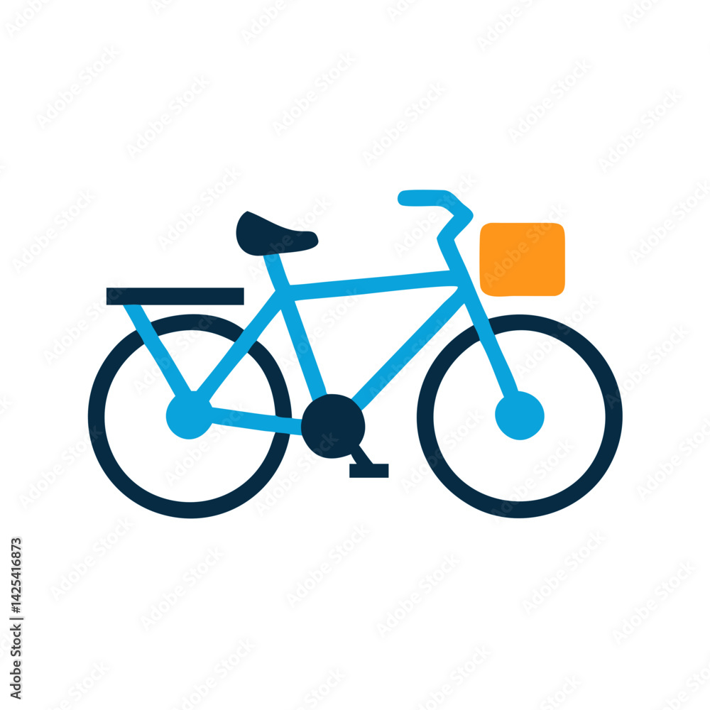Fototapeta premium Colorful stylized bicycle vector illustration on black background