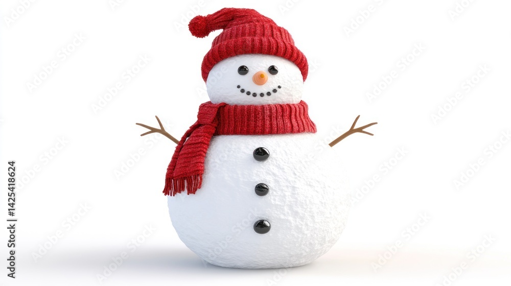 Cheerful Snowman in Winterwear Cheerful Snowman in Winterwear