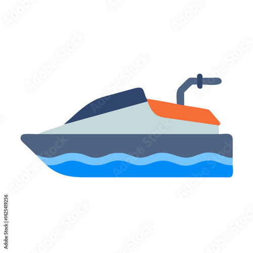 Vector illustration of jet ski riding on the water