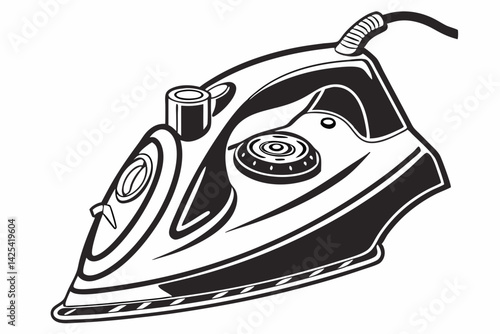 electric iron ilhouette vector