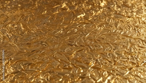 Intricate light reflections on gold foil, creating a dazzling metallic pattern , ornate, shine