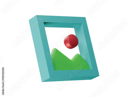 gallery icon 3d illustration render