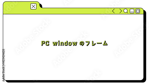 PC window Retro frame-4　パソコンのウィンドウ画面のフレーム。ニューレトロな雰囲気の背景。ポップなウィンドウ画面の壁紙。