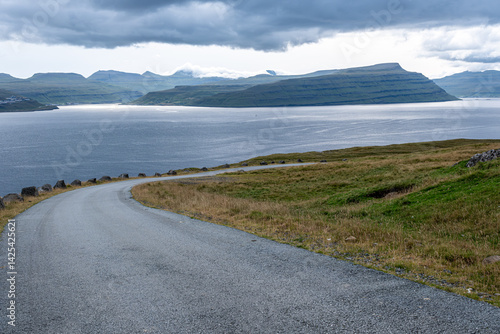 Driving in Faroe Islands, near Nes