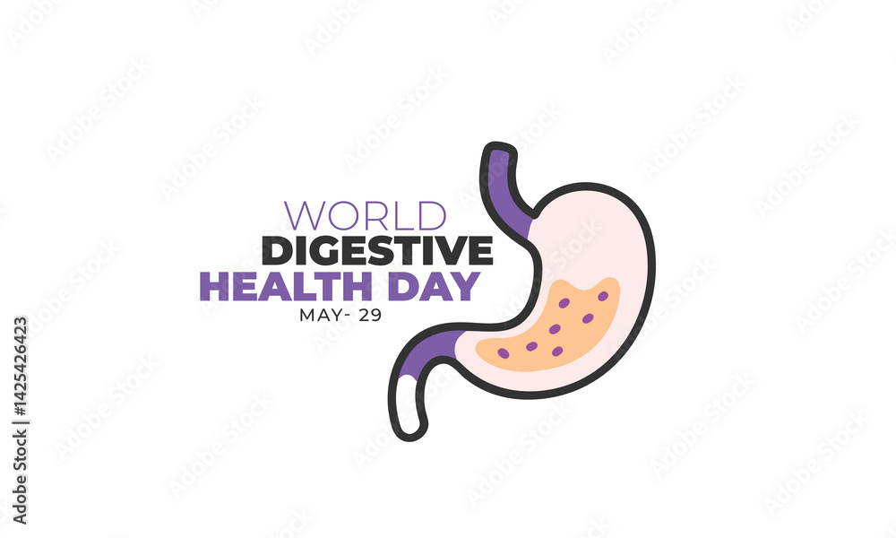 Fototapeta premium World Digestive Health Day. background, banner, card, poster, template. Vector illustration.