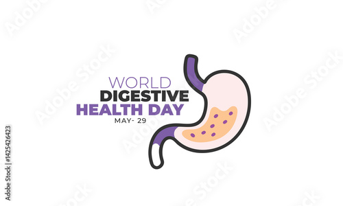 World Digestive Health Day. background, banner, card, poster, template. Vector illustration.