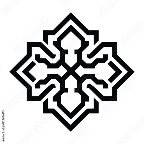 Celtic pattern. Element for design. Vector illustration. Black and white.