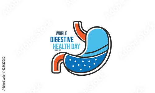 World Digestive Health Day. background, banner, card, poster, template. Vector illustration.