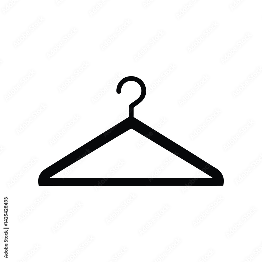 A solid black silhouette of a clothes hanger A solid black silhouette of a clothes hanger
