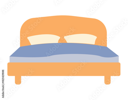 A minimalistic vector illustration of a bed icon perfect for use in a real estate app, furniture e-commerce site, hotel booking website, interior design project, etc.