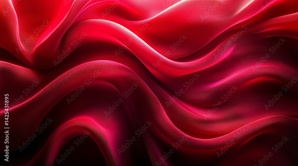 Obraz premium The flowing texture of red silk